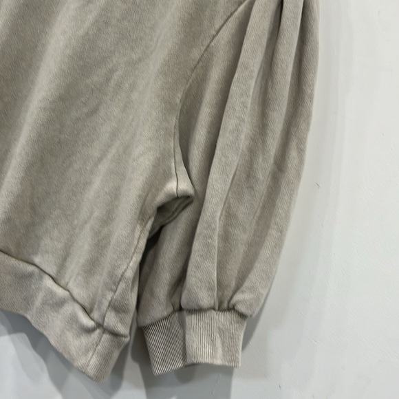 Something Navy Taupe Cotton Wash Terry 10” sleeve Sweatshirt Top size M - Picture 4 of 11